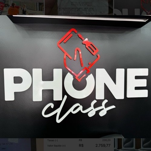 logo_phoneclass Placa iluminada com logo Phone Class e ícone